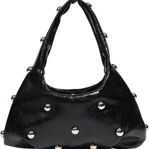 Vintage Underarm Bag for Women: Studded Crescent Purse, Perfect for Daily Use